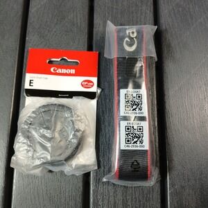 Canon EF Rear Lens Cap E for Canon EOS DSLR R7 + Strap,Genuine, Made in Japan ZA